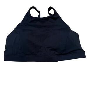 Athleta High Neck Bikini Top D-DD Black Women's Size Large New With Tags